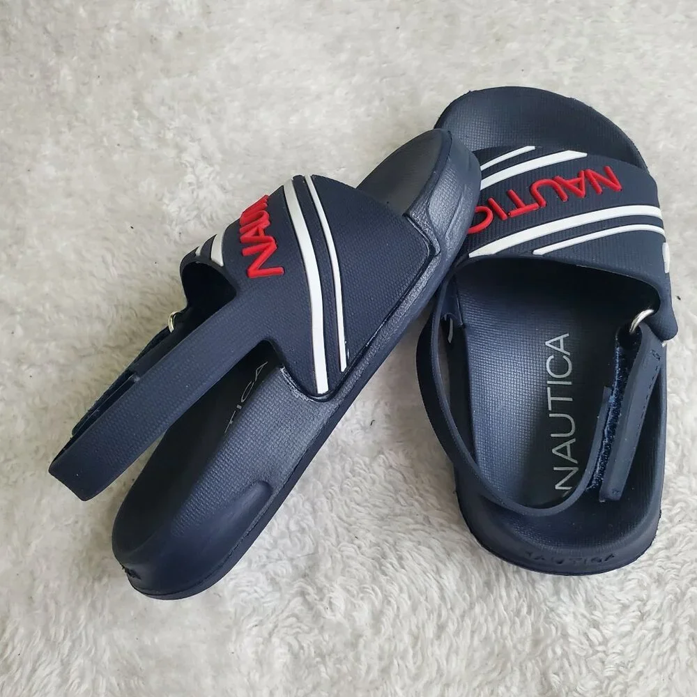 Nautica Toddler's boys sandals Size US 5 blue velcro closure nwot - Picture 4 of 10